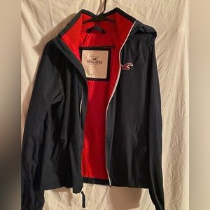 LIKE NEW — Hollister California Black & Red Zip Up
